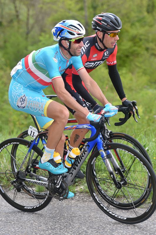 Vincenzo Nibali (Astana) and Damiano Caruso (BMC)