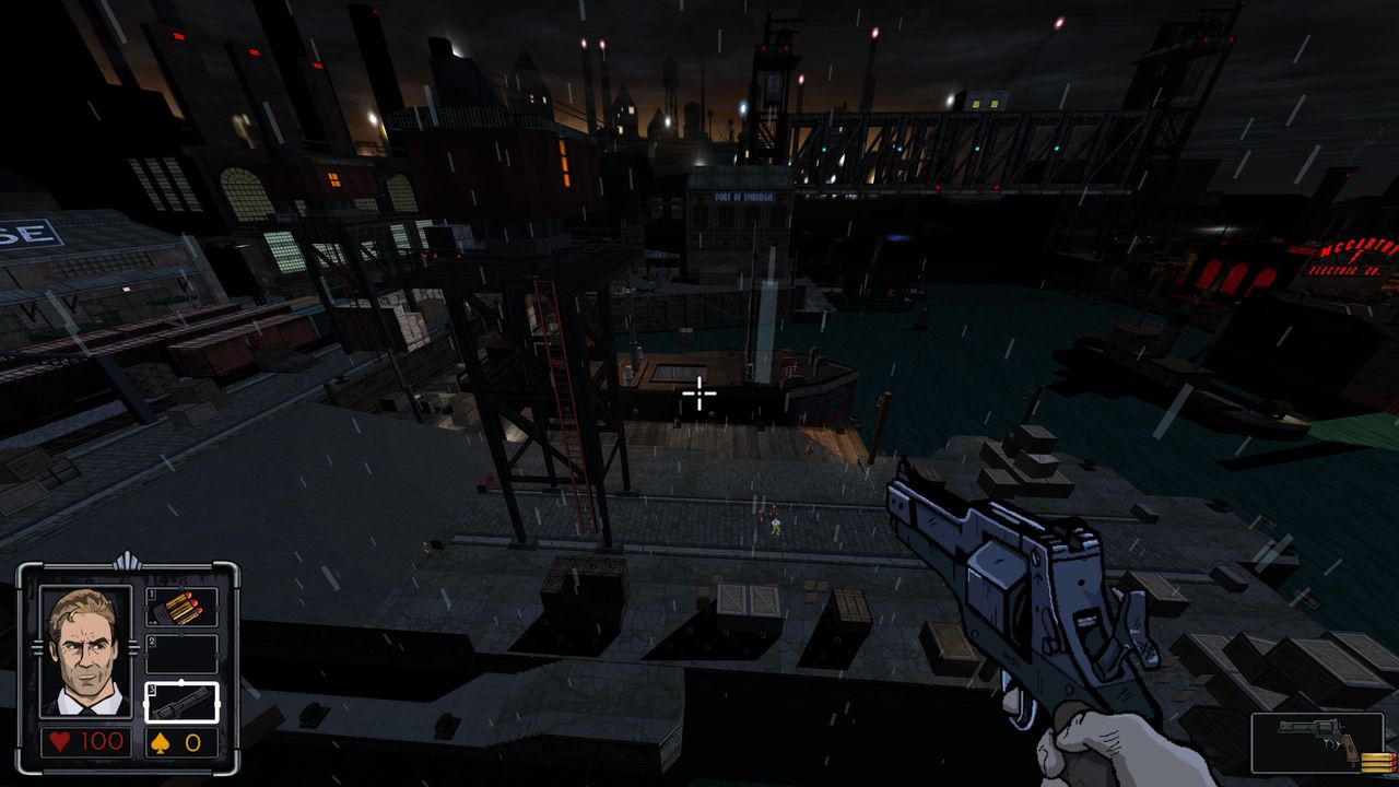 Looking down at harbor level in Fallen Aces