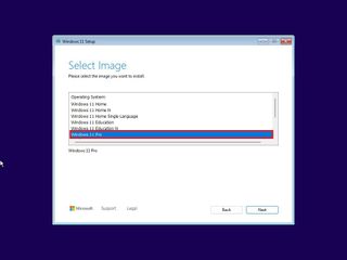 Choose Windows 11 edition to install