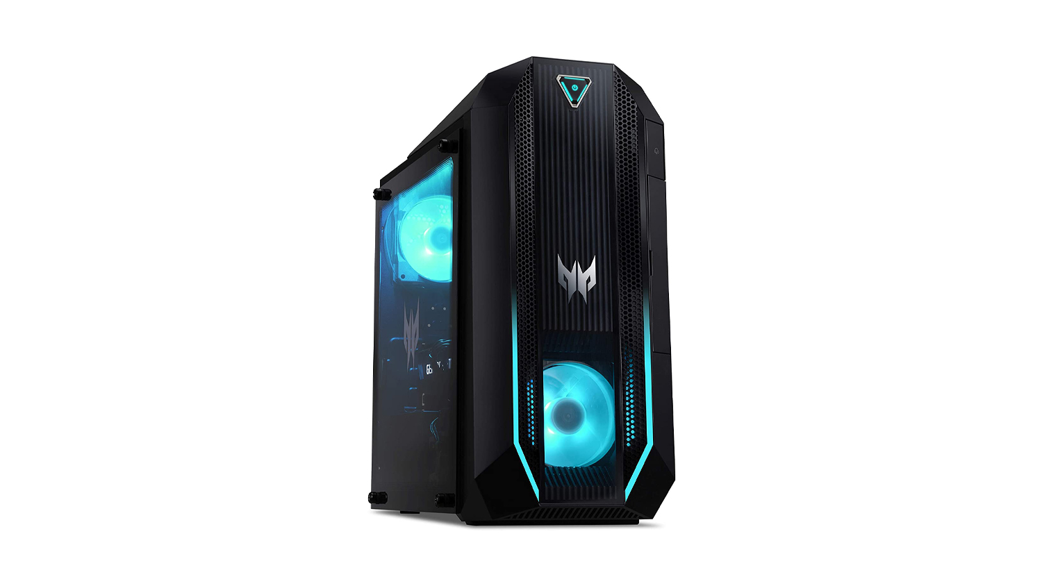 Acer Predator Orion 3000 showcasing its RGB lighting on a white background