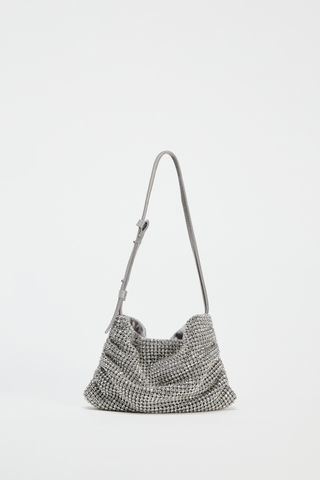 Rhinestone Mini Bucket Bag