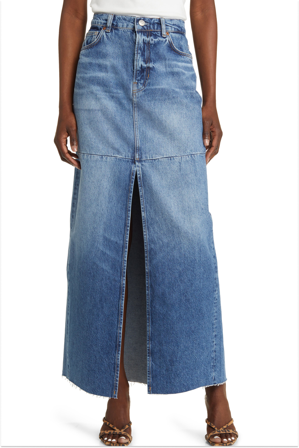 Reformation Tazz Denim Maxi Skirt