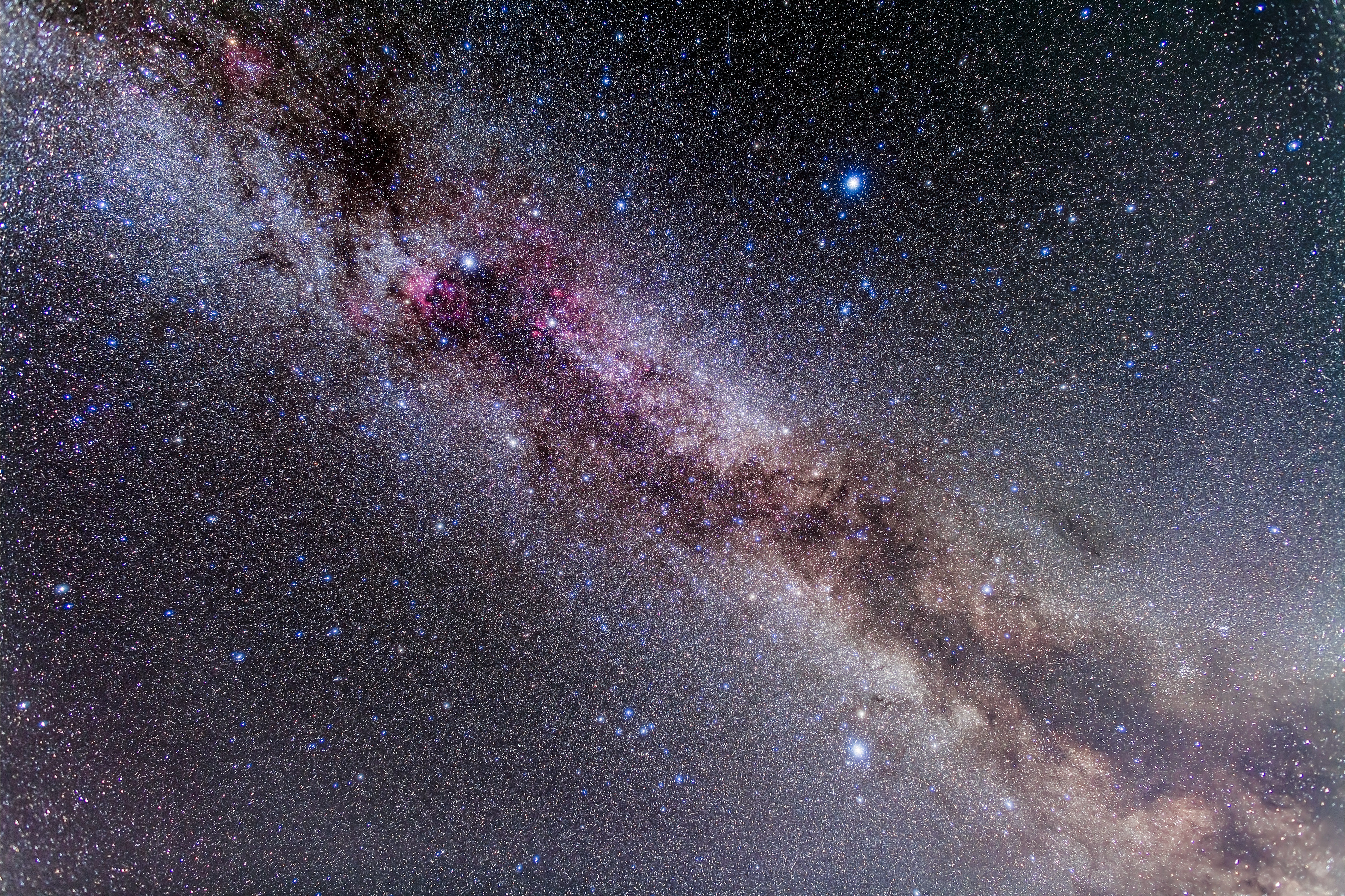 The Summer Triangle stars in the Milky Way through Cygnus, Lyra and Aquila. The frame takes in the Milky Way from Cepheus to Ophiuchus