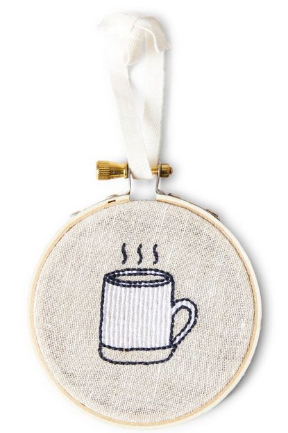 Farmhouse Pottery Farmhouse Pottery Coffee Cup Embroidered Ornament