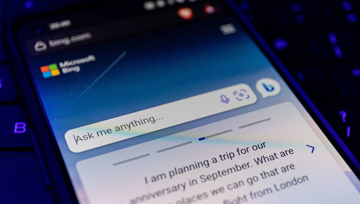 Bing with ChatGPT on a phone
