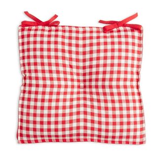 red gingham cushion cover