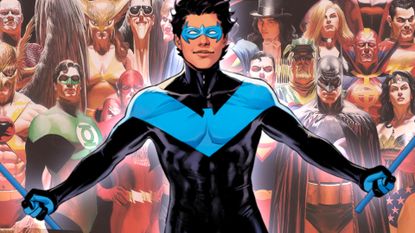 Nightwing and the Justice League art combined