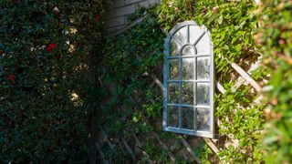 window mirror in garden