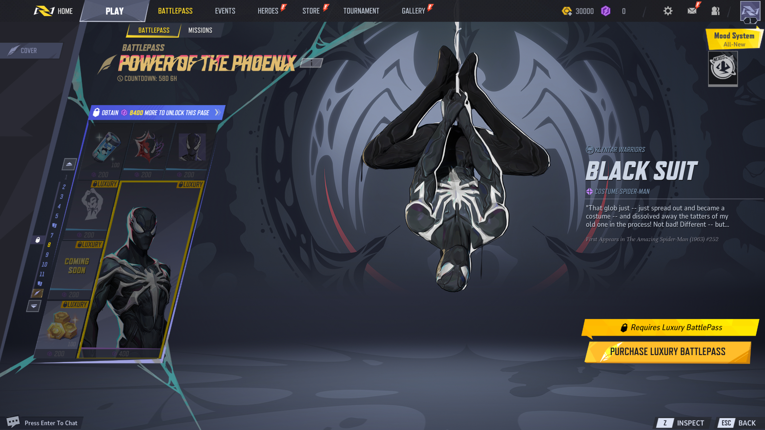 Marvel Rivals Season 3 battle pass: Page 8 of The Abyss Awaken battle pass.