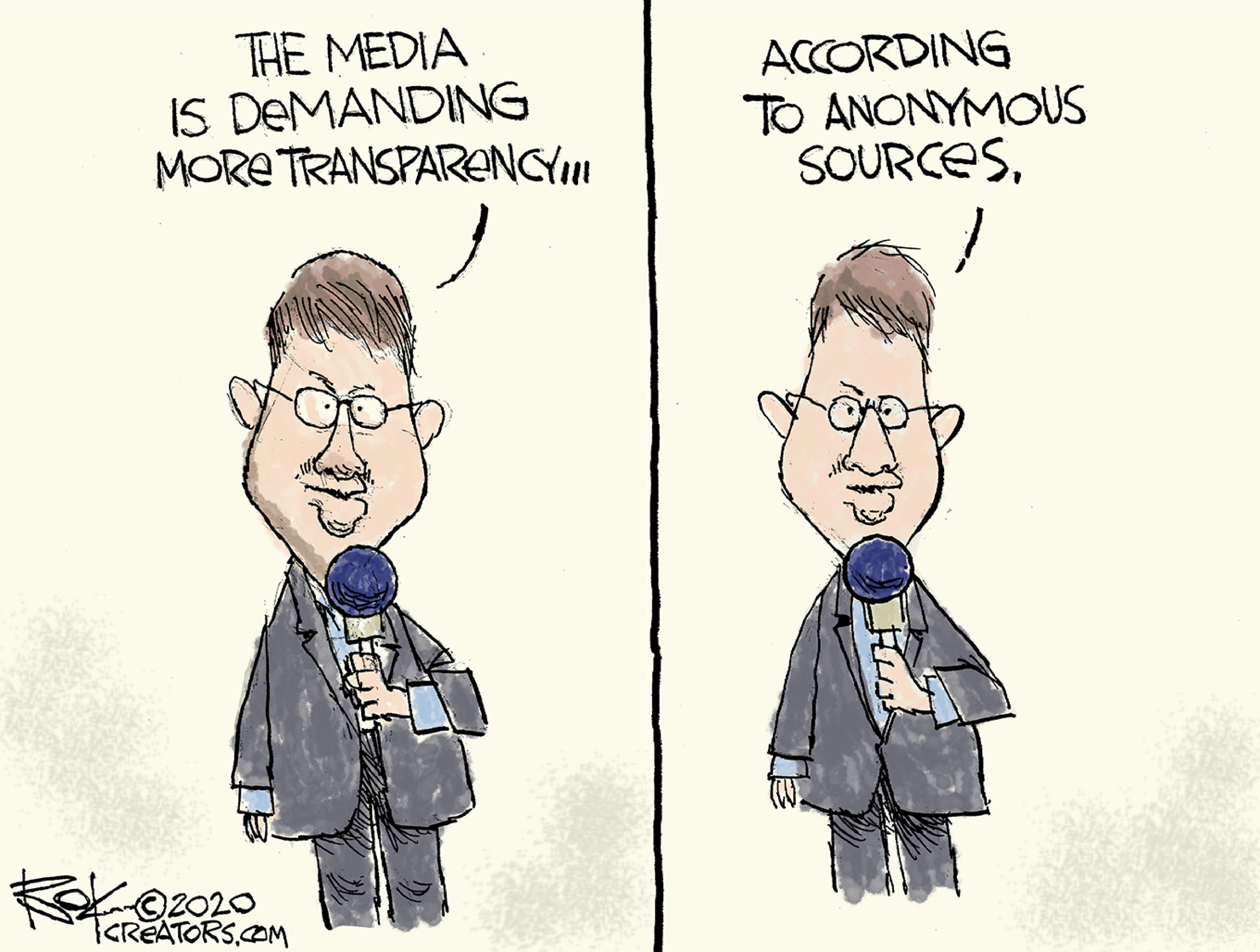 Editorial Cartoon U.S. media anonymous sources | The Week