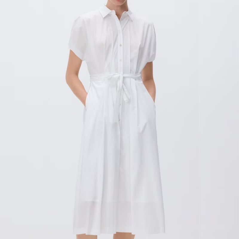 white short-sleeved shirt dress