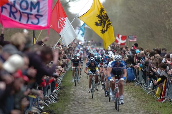 The chase group powers through the Arenberg forest