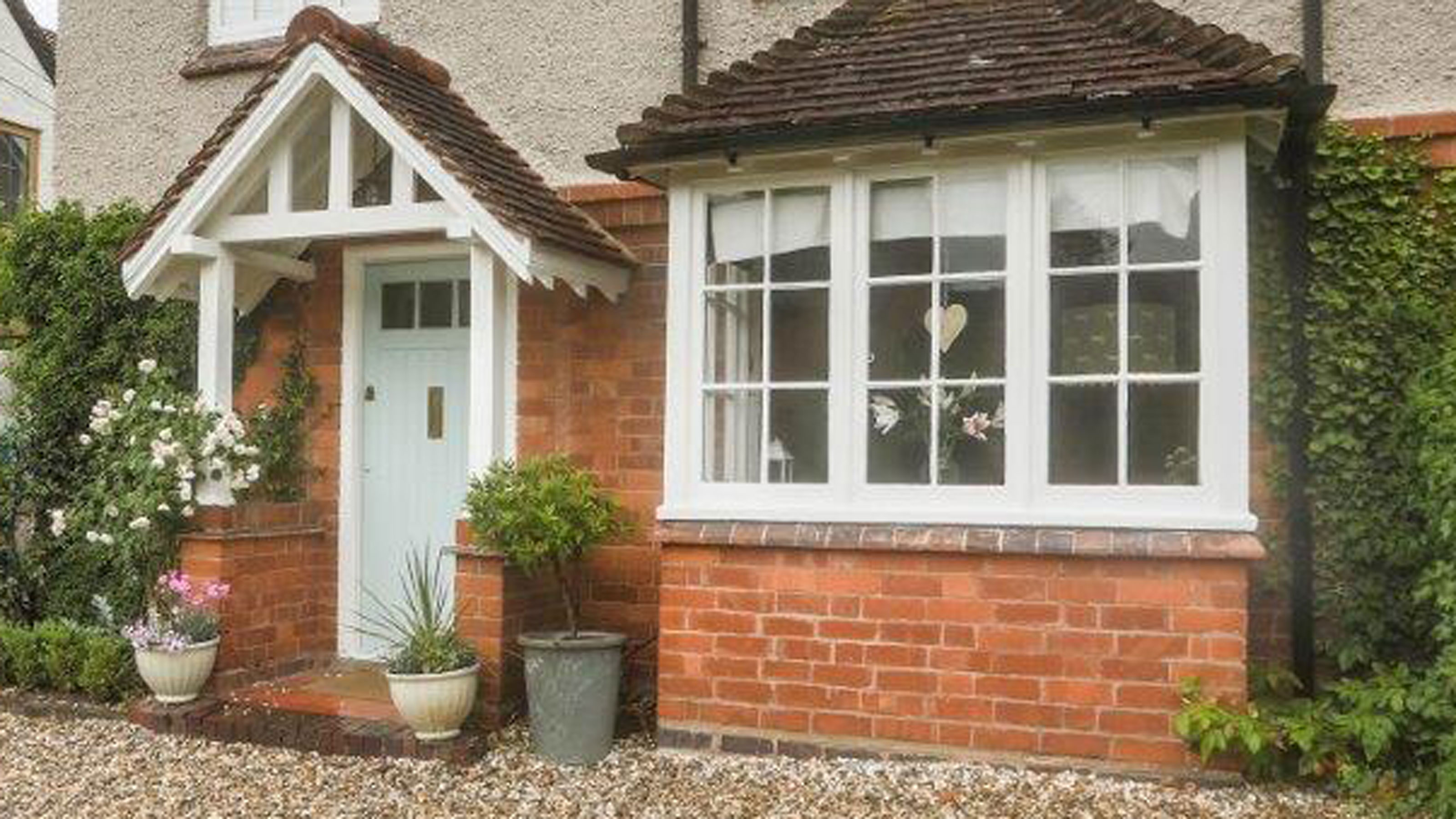front of Edwardian house with timber bay window and original front door