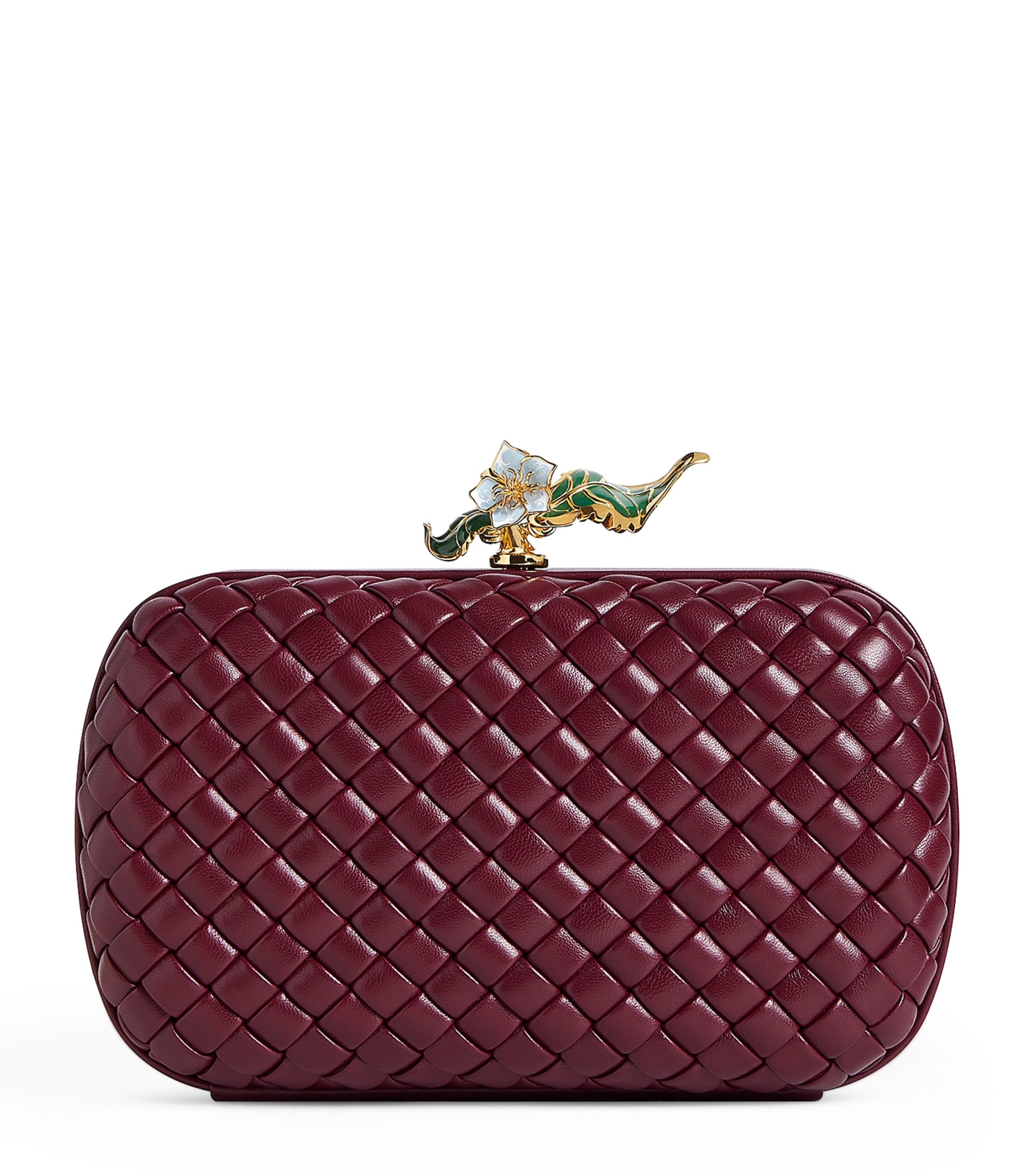 Bottega Veneta Exclusive Lambskin Flower Minaudiere Clutch Bag