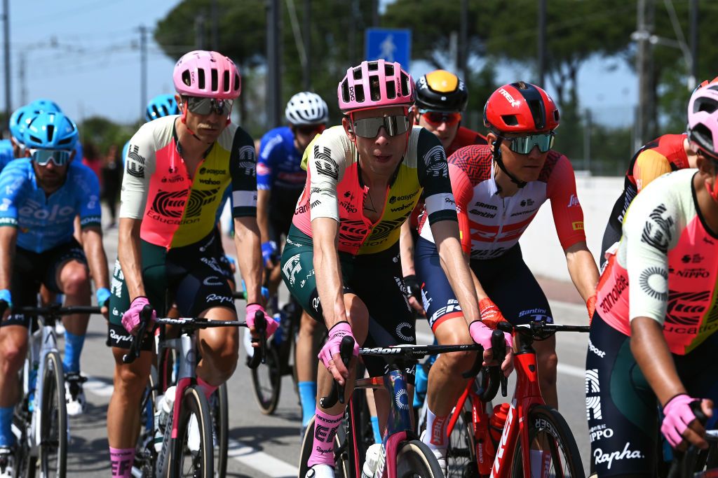 SAN SALVO ITALY MAY 07 Hugh Carthy of The United Kingdom and Team EF EducationEasyPost competes during the 106th Giro dItalia 2023 Stage 2 a 202km stage from Teramo to San Salvo UCIWT on May 07 2023 in San Salvo Italy Photo by Tim de WaeleGetty Images