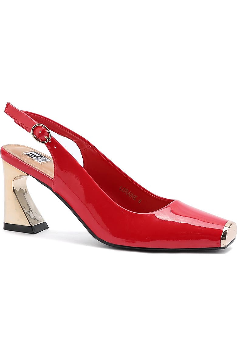 Metal Heel Slingback Pump