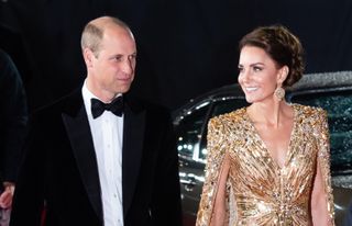 Catherine, Duchess of Cambridge and Prince William, Duke of Cambridge attend the "No Time To Die" World Premiere