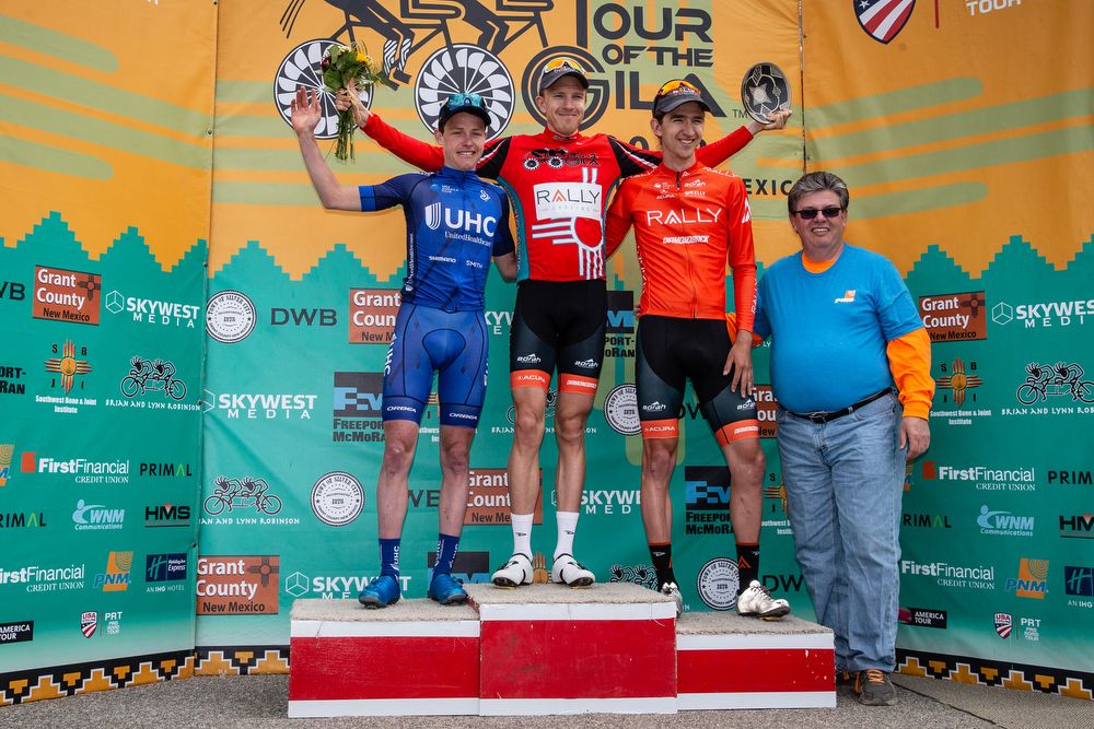 Mannion, Britton and Murphy on the final GC podium at Tour of the Gila.