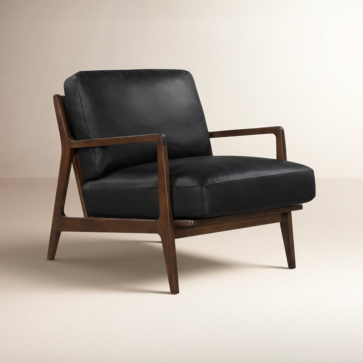 Allmodern Carmelo Genuine Leather Accent Chair | Wayfair