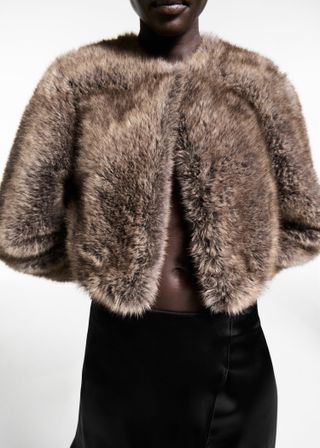 MANGO Fur Effect Jacket 