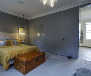 blue grey master bedroom with en suite