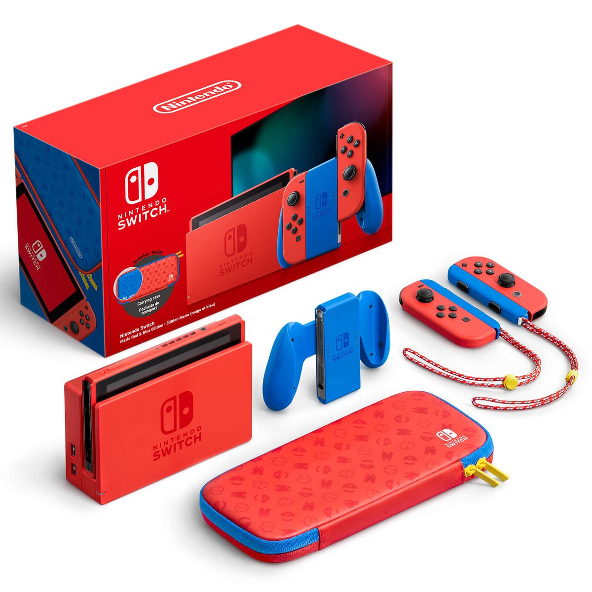 nintendo switch bundle with mario red