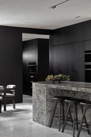 dark coloured kitchen