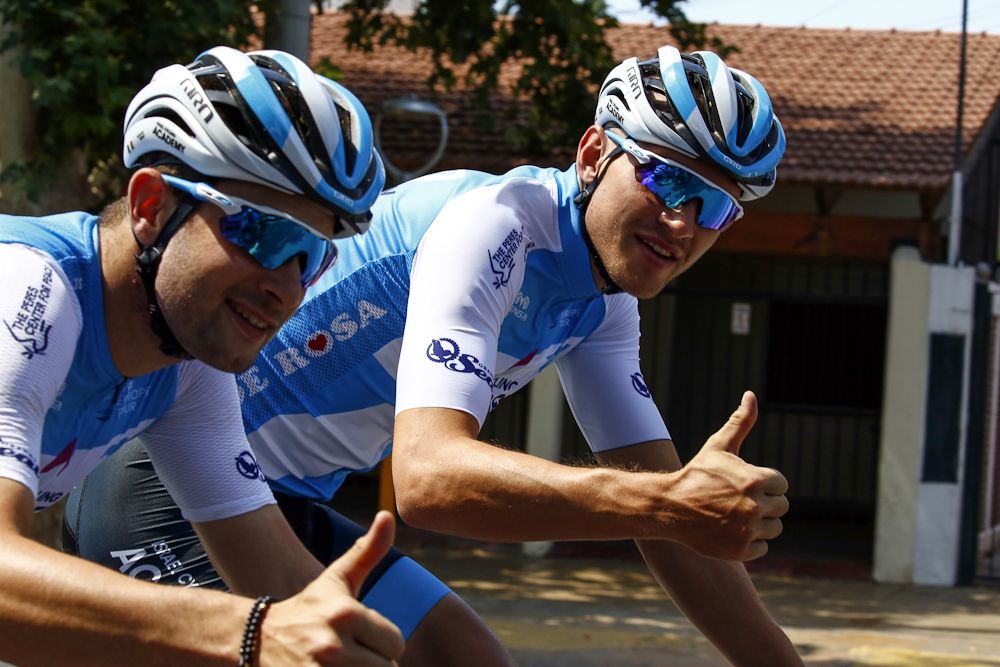 Israel Cycling Academy's Riccardo Minali and Matthias Brandle