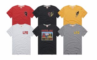 Six Homage Deadpool t-shirts
