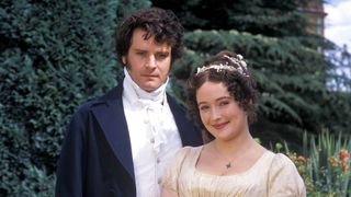 Colin Firth as Mr. Darcy and Jennifer Ehle as Elizabeth Bennet in Pride and Prejudice