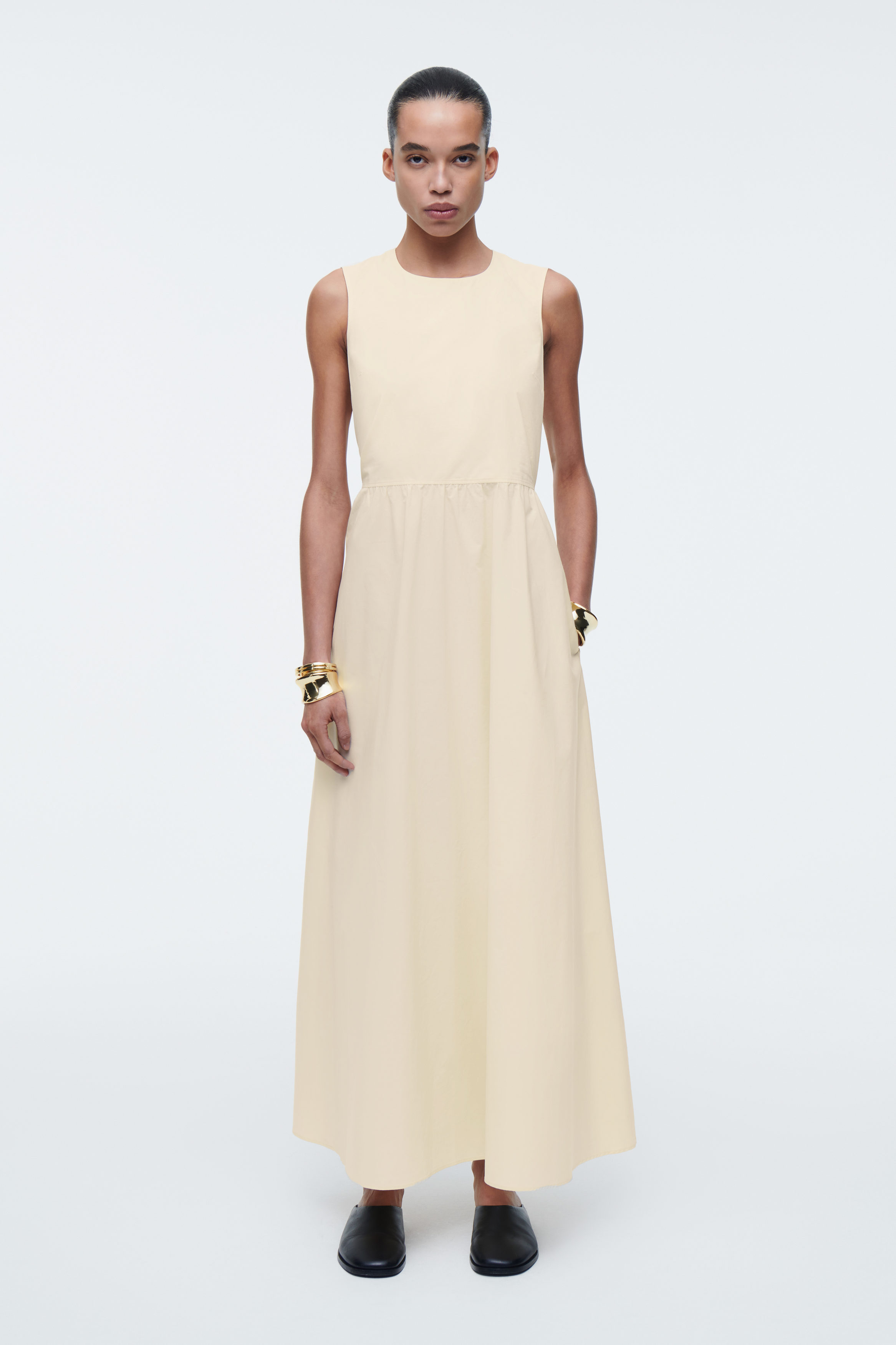 Open-Back Cotton Midi Dress
