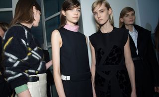 Female models wearing black clothes from the Jil Sander A/W 2015 collection
