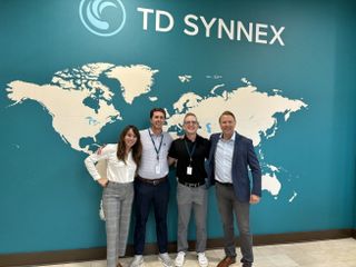 Far left and far right: Boom Founders Holli Hulett and Fredrik Hörnkvist. Centre: Alex Duncan, Manager, Business Development and Bryson Boggs, Manager, Vendor Business Management at TD SYNNEX.