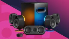 SteelSeries speakers on a TechRadar background graphic 