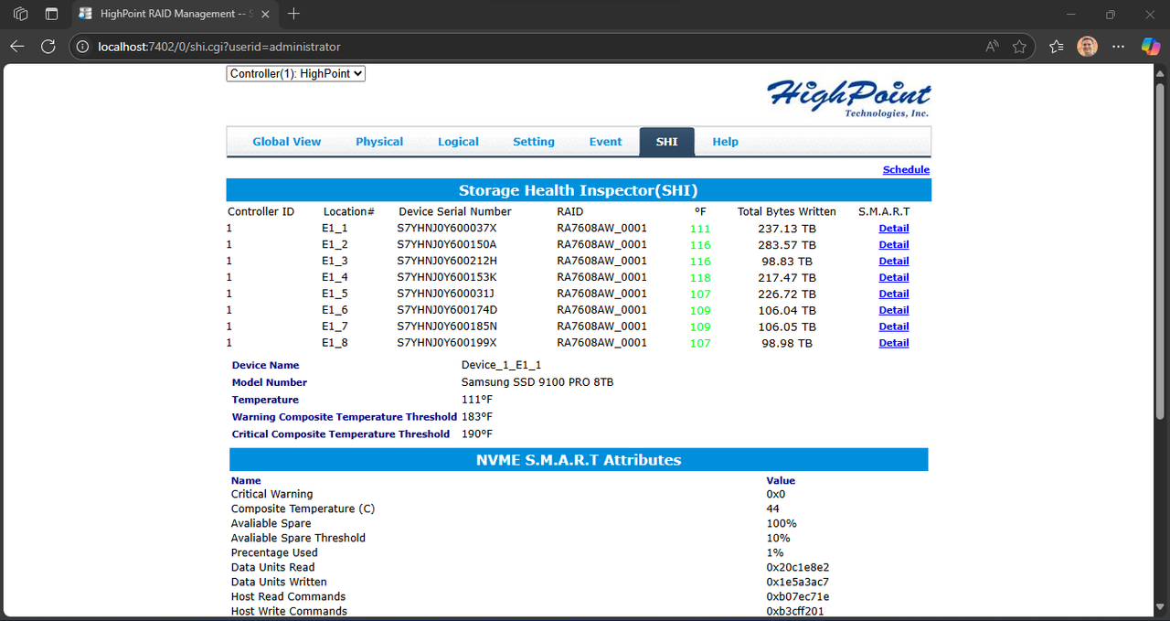 HighPoint RocketAIC 7608AW