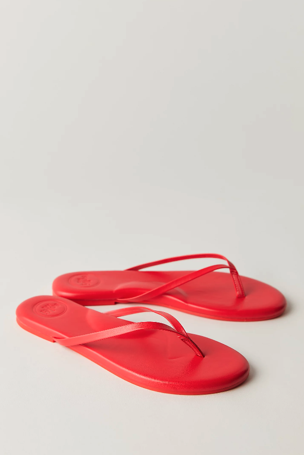 Free People red rubber flip flops