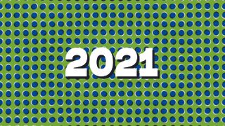 2021 on an optical illusion background