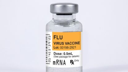 mRNA flu vaccine vial