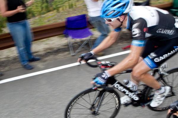 Tom Peterson (Garmin-Cervelo) tries to react to an attack on the last climb.