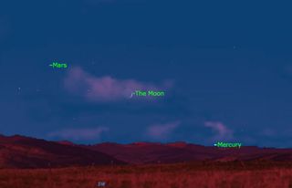 October 2012 Mars, Mercury and the Moon