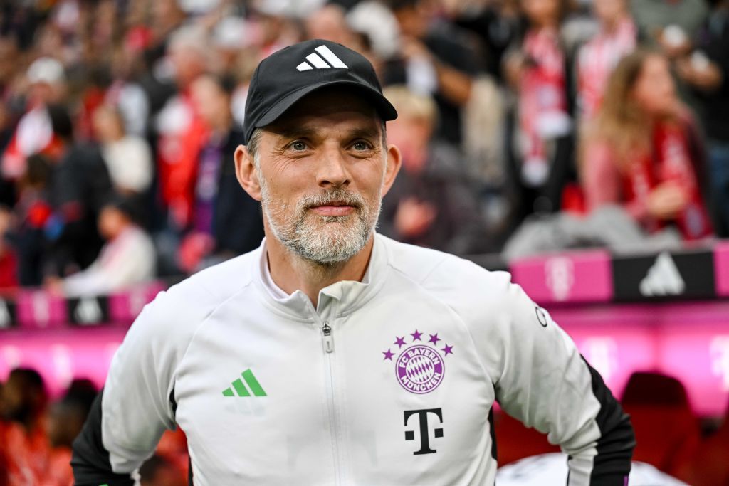 Thomas Tuchel of Bayern Munich looks on prior to the Bundesliga match between FC Bayern München and Sport-Club Freiburg at Allianz Arena on October 8, 2023 in Munich, Germany. (Photo by Harry Langer/DeFodi Images via Getty Images)