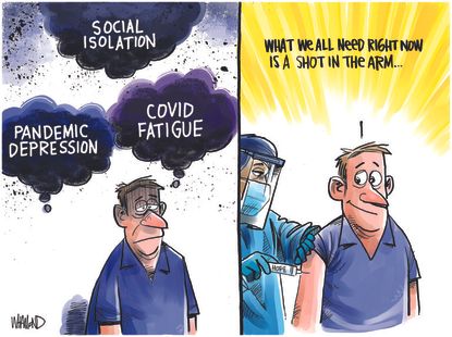 Editorial Cartoon U.S. covid vaccine fatigue