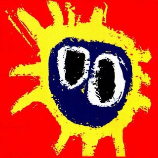 Screamadelica cover showing a sun with eyes