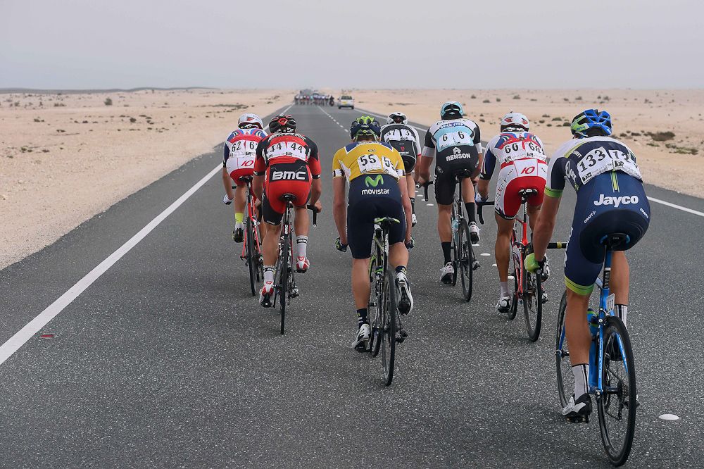 Overnight leader Jos&eacute; Joaquin Rojas (Movistar) was caught out of the echelons.