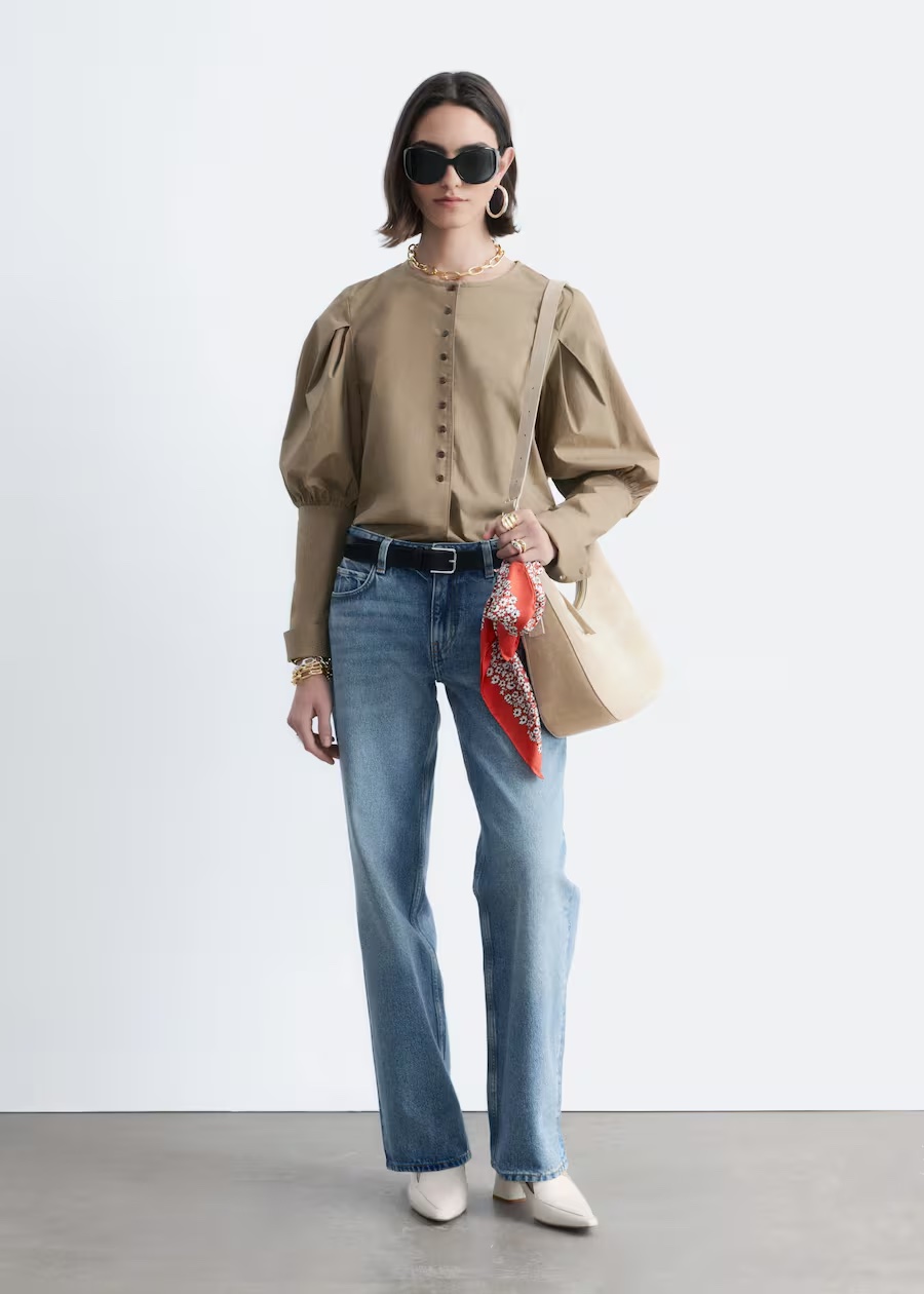 Straight-Leg Jeans - Light Grey