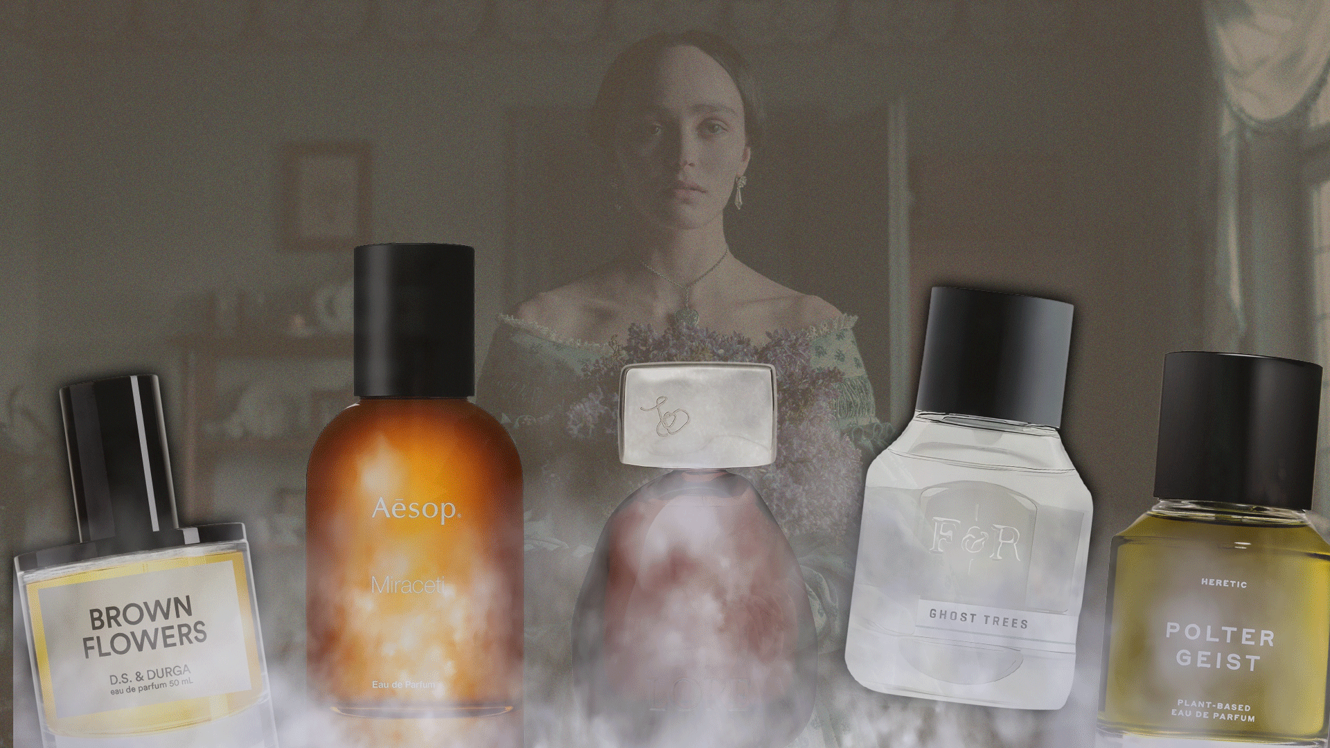 Collage of the best antique inspired fragrances.