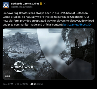 Empowering Creators has always been in our DNA here at Bethesda Game Studios, so naturally we’re thrilled to introduce Creations! Our new platform provides an updated way for players to discover, download and play community-made and official content: https://beth.games/46Lcu3O