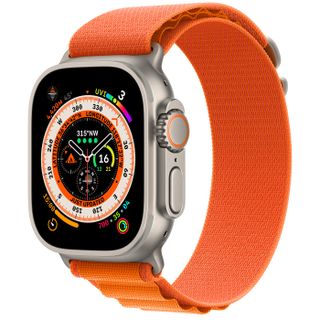 Apple Watch Ultra with orange band