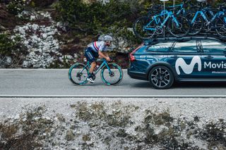 Images of riders ascending Tre Cime di Lavaredo on stage 19 of the Giro d'Italia 2023