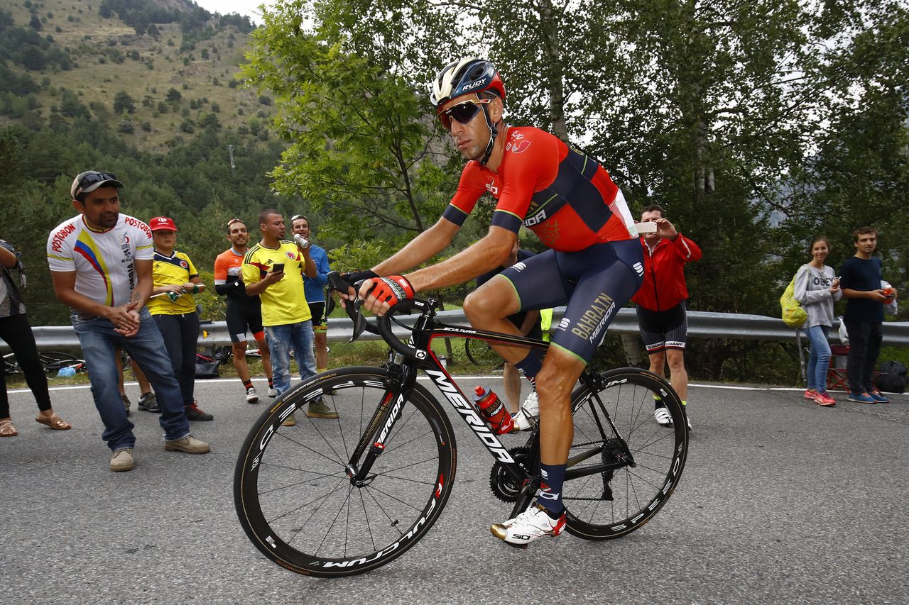 Vincenzo Nibali (Bahrain-Merida) in the breakaway